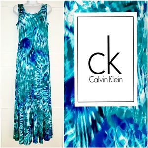 NWOT Calvin Klein Boho Tie Dye Maxi Dress